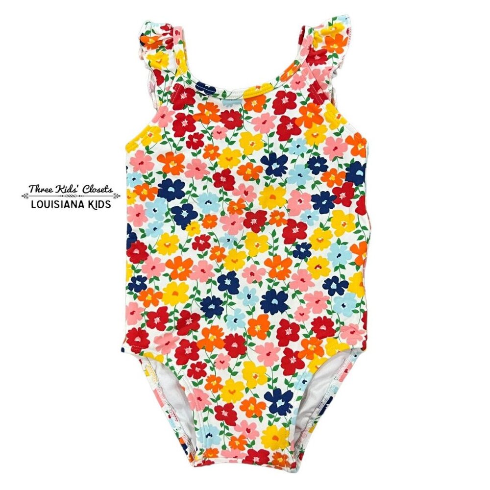 Hanna Andersson Sz 85 (2T) Colorful Floral Swim Bathing Suit
